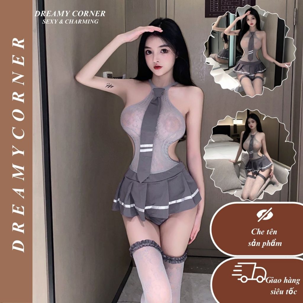 🎀 BỘ COSPLAY SEXY HỌC ĐƯỜNG DN80 – BIẾN HÓA THÀNH CÔ NÀNG QUYẾN RŨ! 🎀