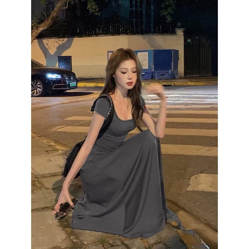 Đầm Body Nữ Tay Ngắn Cổ Vuông, Đầm Nữ Dáng Dài Diamond Dress Golana ( có bigsize) | BigBuy360 - bigbuy360.vn