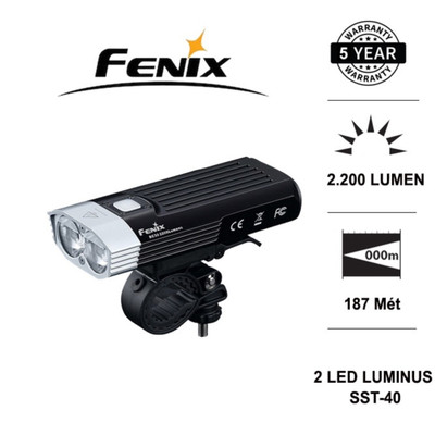 Đèn pin xe đạp FENIX BC30 V2.0 độ sáng 2200lm chiếu xa 187m sử dụng 2 pin 18650 và sạc Vapcell Q2