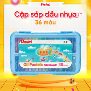 Sáp Dầu 36 Màu Hộp Nhựa Pentel GHTP36 - 2 Màu Xanh Hồng, Tiện Lợi