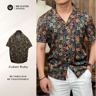 Áo sơ mi nam họa tiết Ruby MK CLEVER Vải Lụa Satin thoáng mát, thấm hút, mềm mịn, form thoải mái