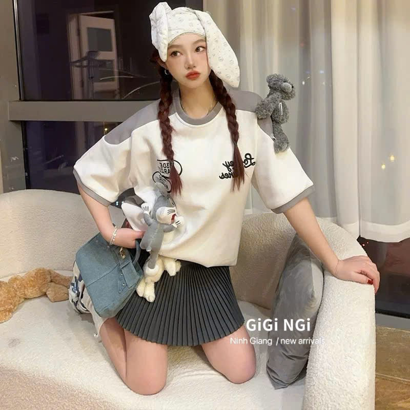 Áo Phông Thêu Thỏ 13De Marzo Kèm Gấu