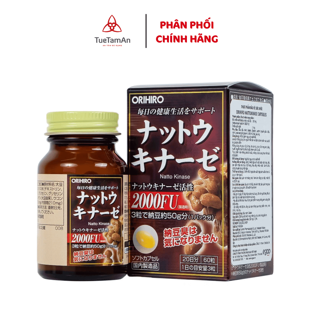 Viên Uống Chống Đột Quỵ Nattokinase 2000Fu Orihiro Nhật Bản 60 Viên