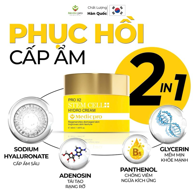  Kem dưỡng tế bào gốc Vip X2  Medicpr CGF mẫu mới 