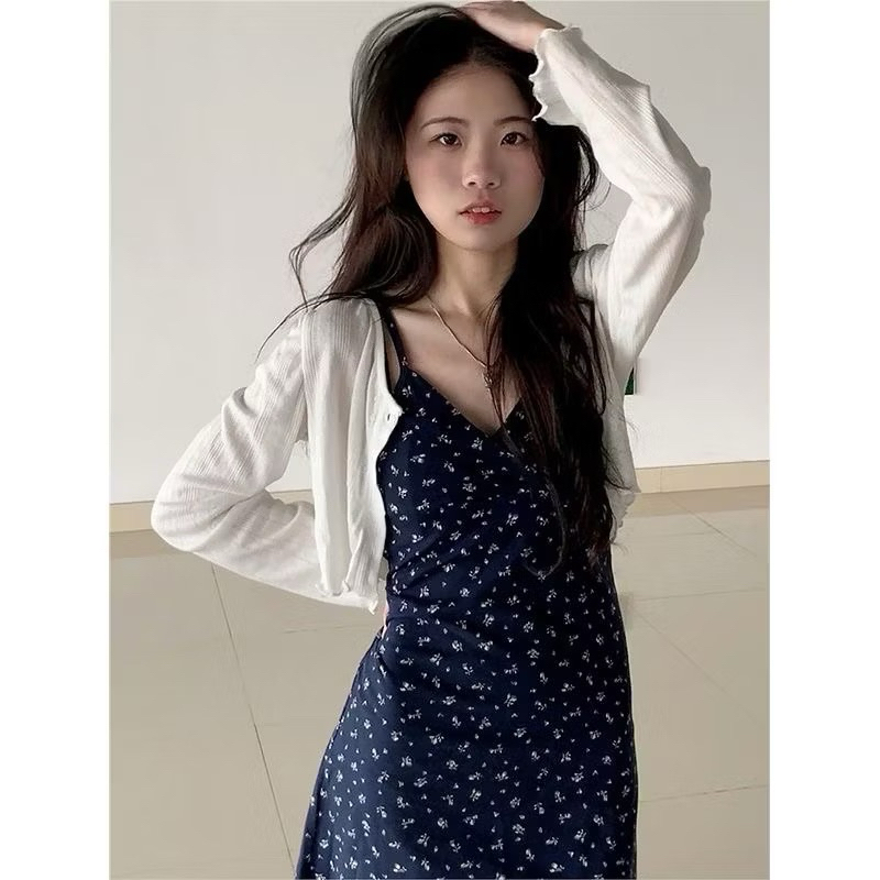 Váy Hai Dây Hoa dáng Ngắn Kèm Áo Khoác Cara, Đầm 2 dây đi biển Kèm Cardigan ( Có Bigsize)( Có Sẵn-Giao ngay) | BigBuy360 - bigbuy360.vn