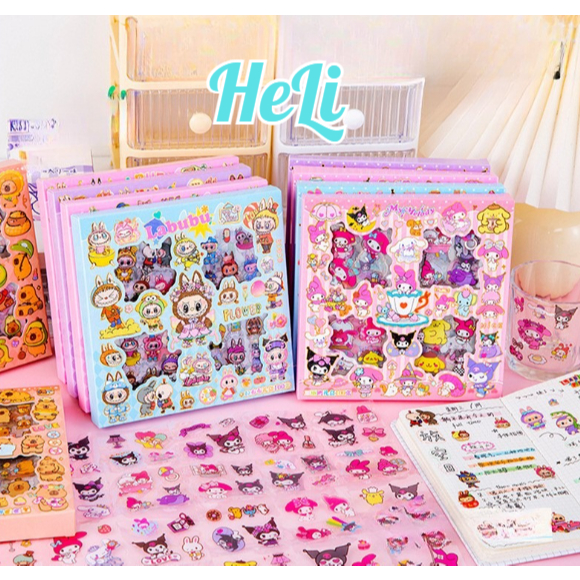 HỘP 100 TẤM STICKER CAPYBARA, SANRIO, LABUBU, BABY TREE, STICKER DỄ THƯƠNG