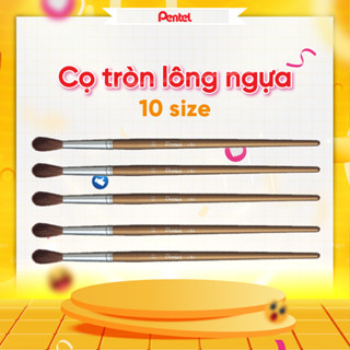 Cọ Vẽ Màu Nước Pentel ZBS1 0-20 Mềm Mượt Cọ Lông Ngựa Dùng Cho Màu Poster