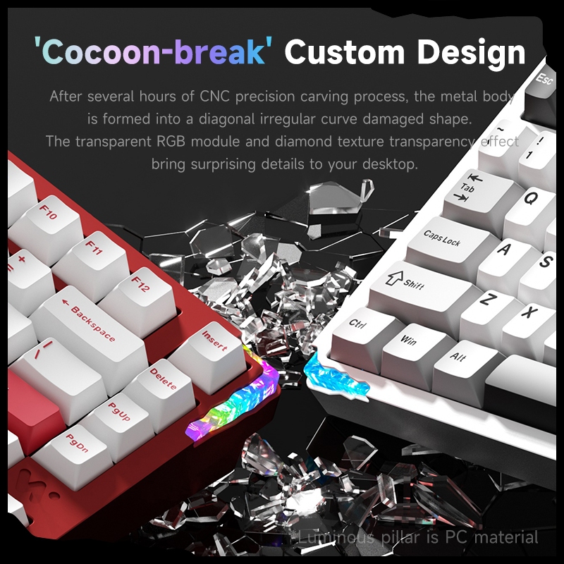 Bàn phím cơ khung nhôm CNC STARS 75  / Stars 75S - 3 mode kết nối - LED RGB - Có APP - Hotswap - Full nhôm | BigBuy360 - bigbuy360.vn