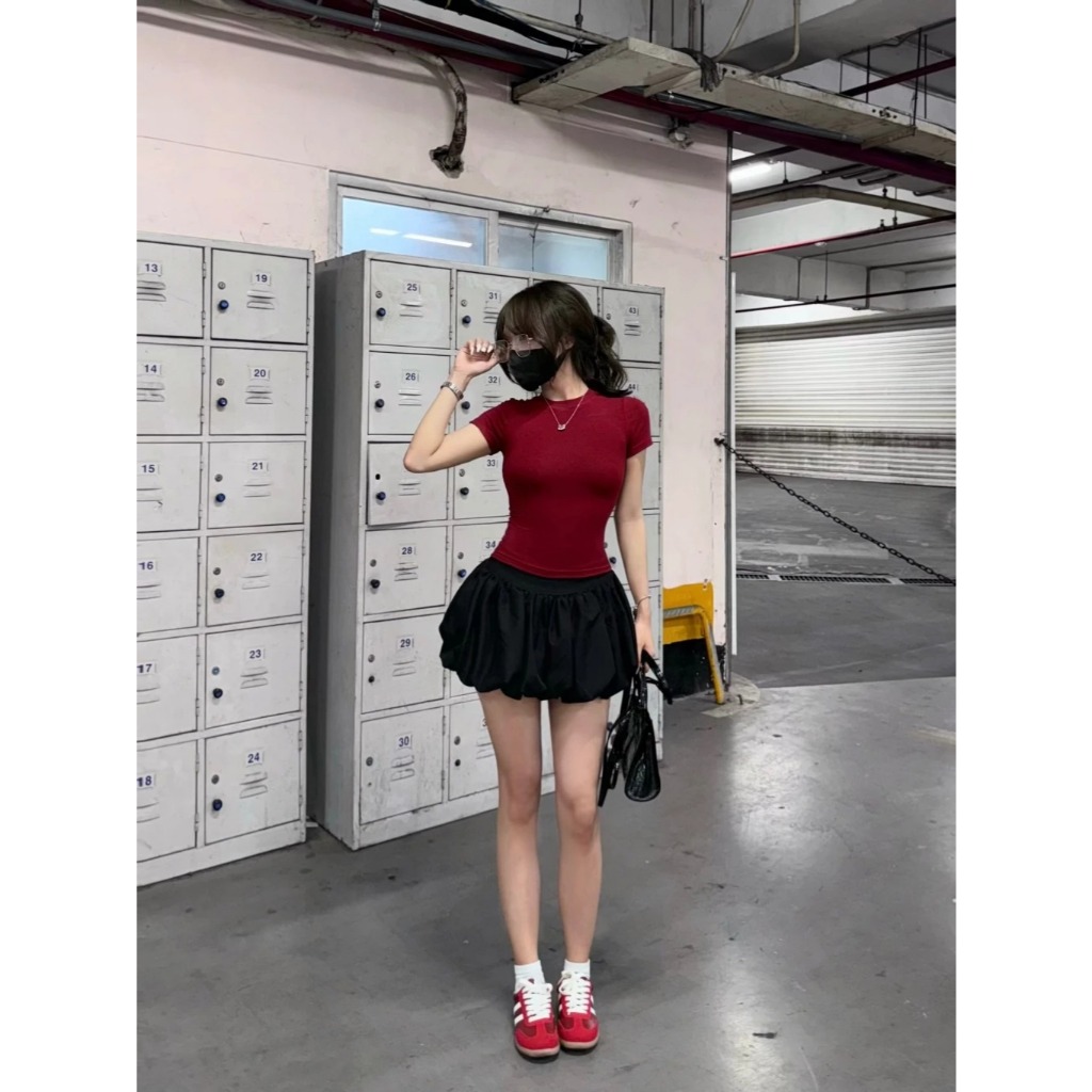 [ TET SET ] Set babytee slimfit và Chân váy bí phông cạp thun bản to form ngắn trendy | BigBuy360 - bigbuy360.vn