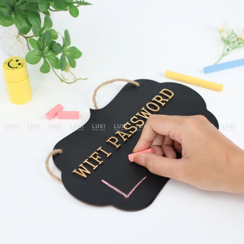 Bảng wifi viết phấn, tiện lợi, kèm dây treo - Luxi Decor