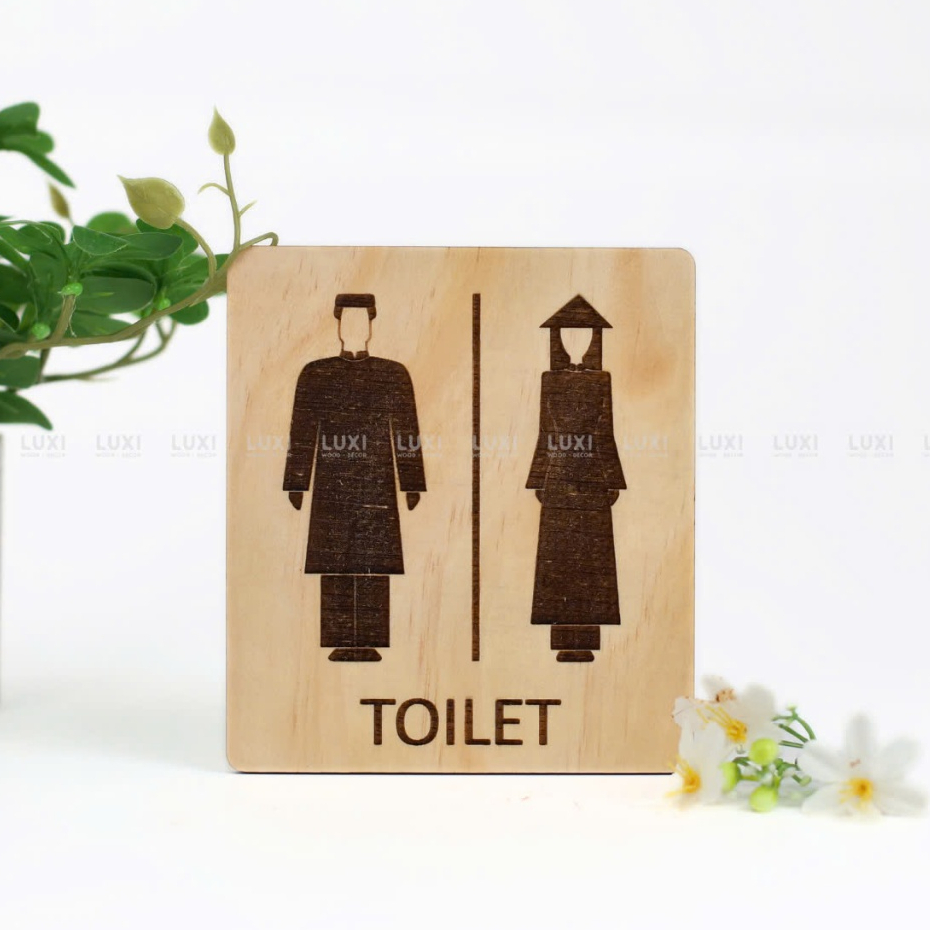 Bảng gỗ toilet mẫu 06- LUXI DECOR