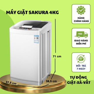 Máy Giặt Mini Sakura 4KG TIẾNG VIỆT Chính Hãng,Tự Động giặt xả vắt, Máy giặt siêu bền bỉ, vận hành êm ái, tiết kiệm điện