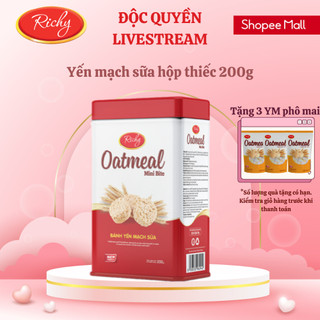 [NEW] Bánh yến mạch Richy Oatmeal hộp thiếc 200g