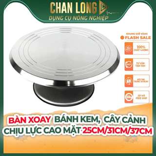 Bàn Xoay Inox, Bàn Xoay Làm Bánh Kem, Bàn Xoay Cây Cảnh Chịu Lực Cao Mặt 25cm/31cm/37cm | CHANLONG