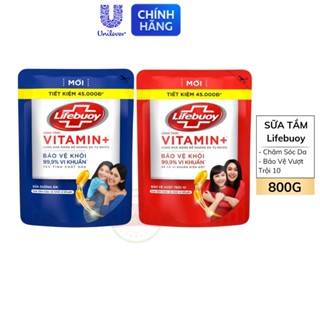 Sữa tắm túi lifebuoy đỏ hoặc xanh 800g