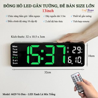 Đồng Hồ Treo Tường Để Bàn LED Loại Lớn Có Chức Năng Đếm Ngược, Bấm Giờ, Báo Thức Decor Bàn Làm Việc
