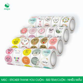 MSCxx - D2.5 cm - 1 Cuộn 500 sticker thank you tròn, nhãn dán thank you, tem dán cảm ơn - Nhiều mẫu