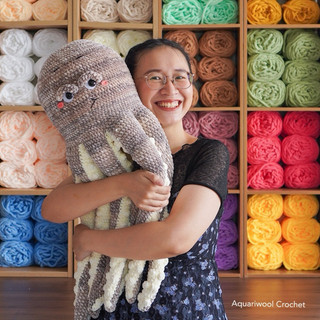 Len Nhung Chenille chính hãng Snowball - sợi nhung siêu mềm, không xù, không đứt, móc thú bông Amigurumi