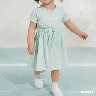 [CHAANG 9M-5Y] Váy cộc tay thiết kế chun eo Olympia cho bé gái
