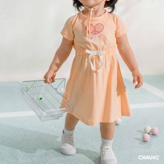 [CHAANG 9M-5Y] Váy cộc tay thiết kế chun eo Olympia cho bé gái