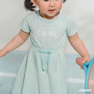 [CHAANG 9M-5Y] Váy cộc tay thiết kế chun eo Olympia cho bé gái