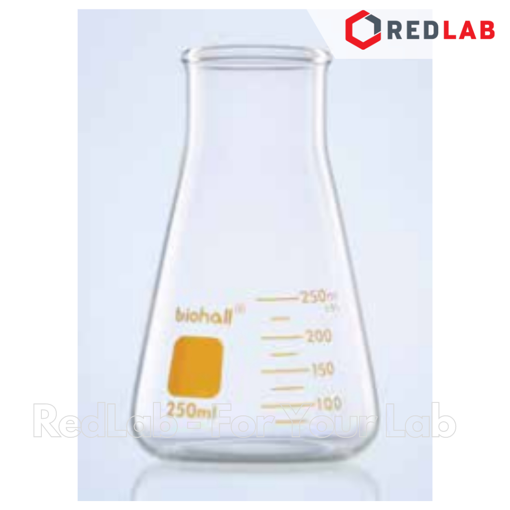 Bình tam giác miệng rộng BIOHALL 1000 2000 ml, bình nón - bình erlen MR, mark trắng, có VAT