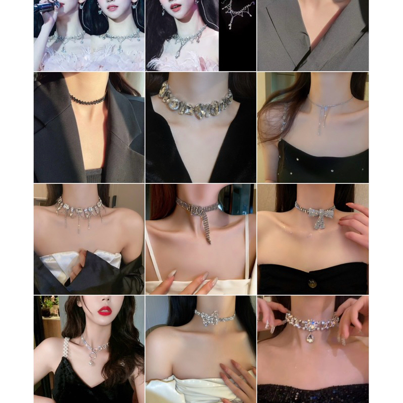 TỔNG HỢP Vòng cổ, chocker Đá lấp lánh, sang trọng đi tiệc hot trend