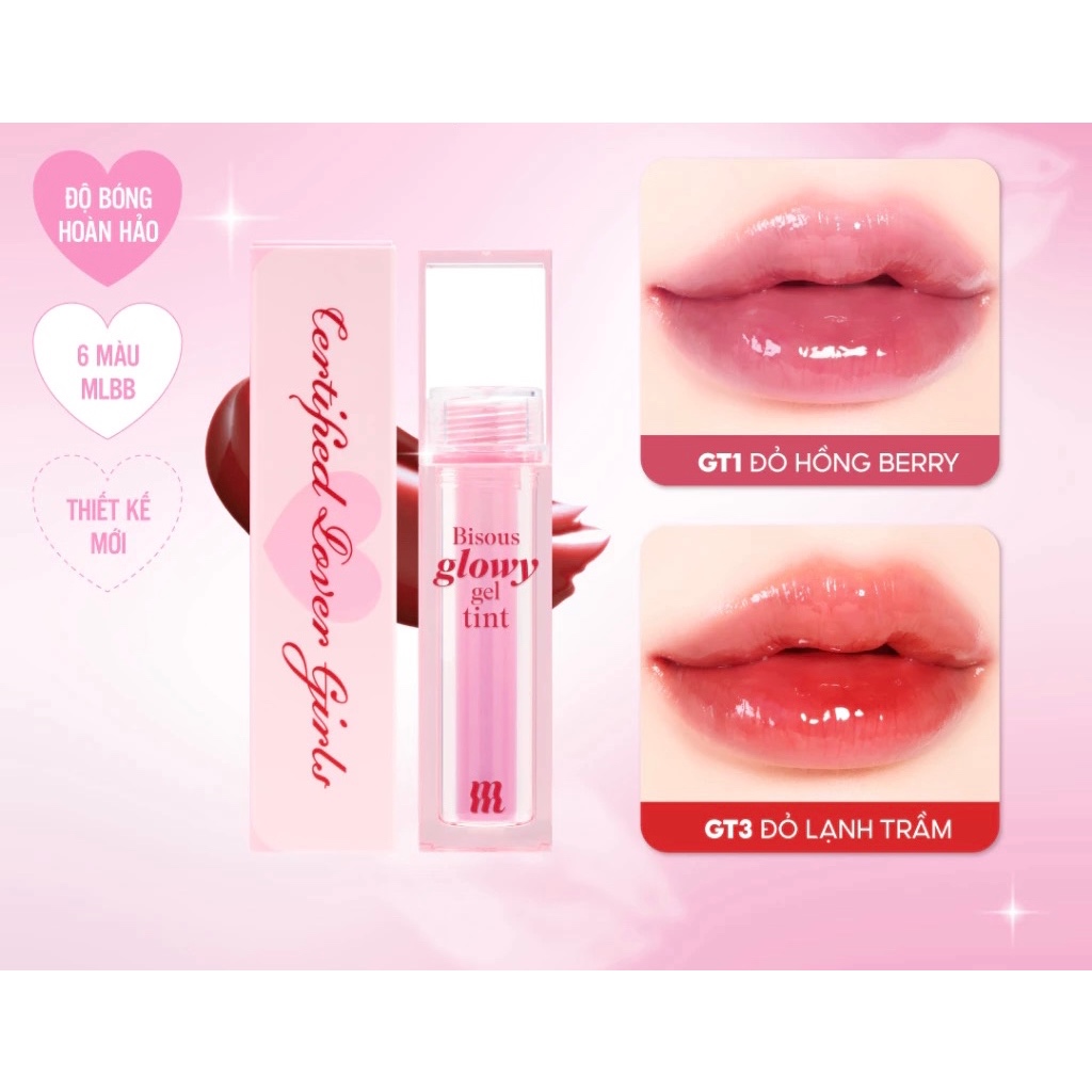 [DATE19/06/2027]Son bóng Merzy Bisous Glowy Gel Tint # GT4 Bite Autumn 4g