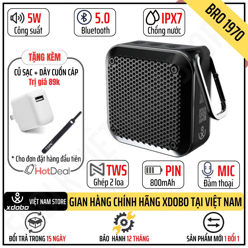 Loa Bluetooth Xdobo Bro 1970 Công Suất 5W Siêu Trầm Hay hơn Tronsmart Nimo Bản Cập Nhật Của Xdobo X1