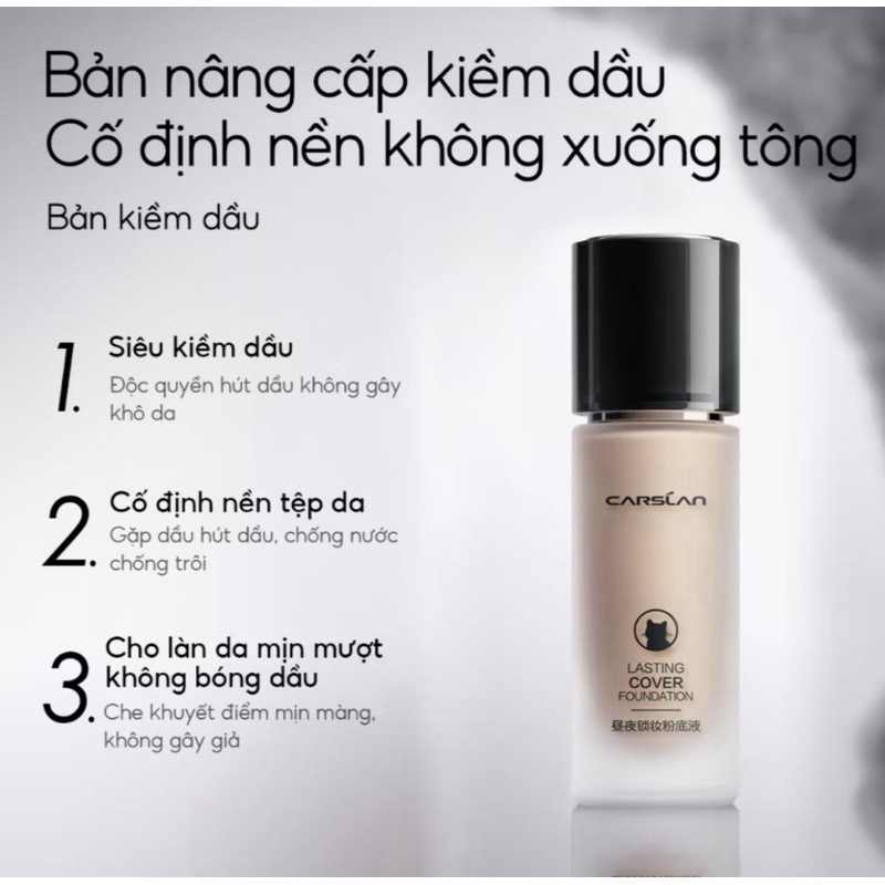 Kem Nền Carslan Dạng Lỏng Kiểm Soát Dầu Lâu Trôi Chống Thấm Nước Suốt 24h 30g | BigBuy360 - bigbuy360.vn