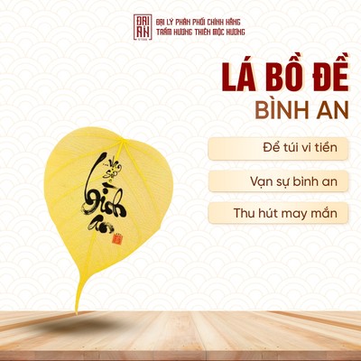 Lá bồ đề Bình An cầu may mắn thu hút tài lộc, ốp lưng điện thoại, treo xe ô tô -  Đại An Store