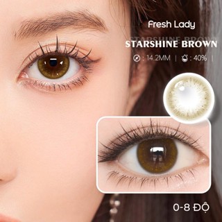 [1 chiếc] Fresh Lady 0-8 độ Kính áp tròng Starshine màu xám màu nâu 14,2mm hạn sử dụng 6 tháng Lens