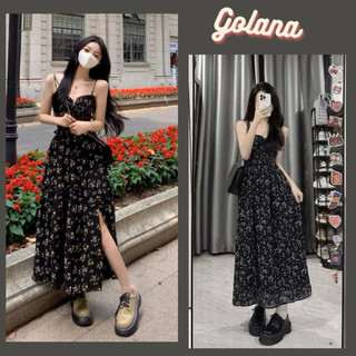  Đầm Hai Dây Hoa Tôn Dáng Đi Biển  Form Dài Siêu Nữ Tính Đầm Maxi nữ Dáng Dài   có bigsize   Có Sẵn-Giao ngay  