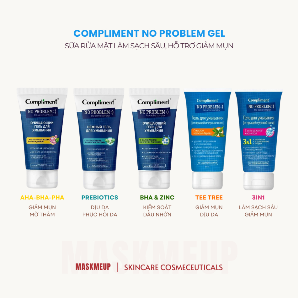 Gel rửa mặt cho da dầu mụn Compliment