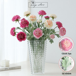 Hoa giả hoa mao lương cành 52 cm phủ lông, hoa giả chất liệu lụa cao cấp