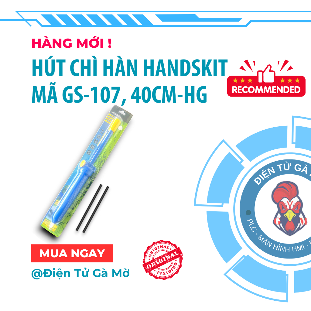 [1 CÁI] Hút Chì Loại To 33CM HANDSKIT, Mã GS-107, Nhựa ABS Chất Lượng Cao, Lực Hút 40cm-Hg (Chính Hã