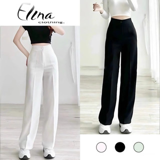  Quần Âu Suông Nữ Ống Rộng Cạp Cao Công Sở Đi Học Quần Tây Nữ Ống Đứng Dáng Suông Che Khuyết Điểm 