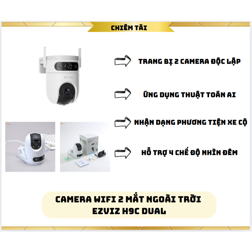 Camera Wifi 2 mắt ngoài trời EZVIZ H9c Dual