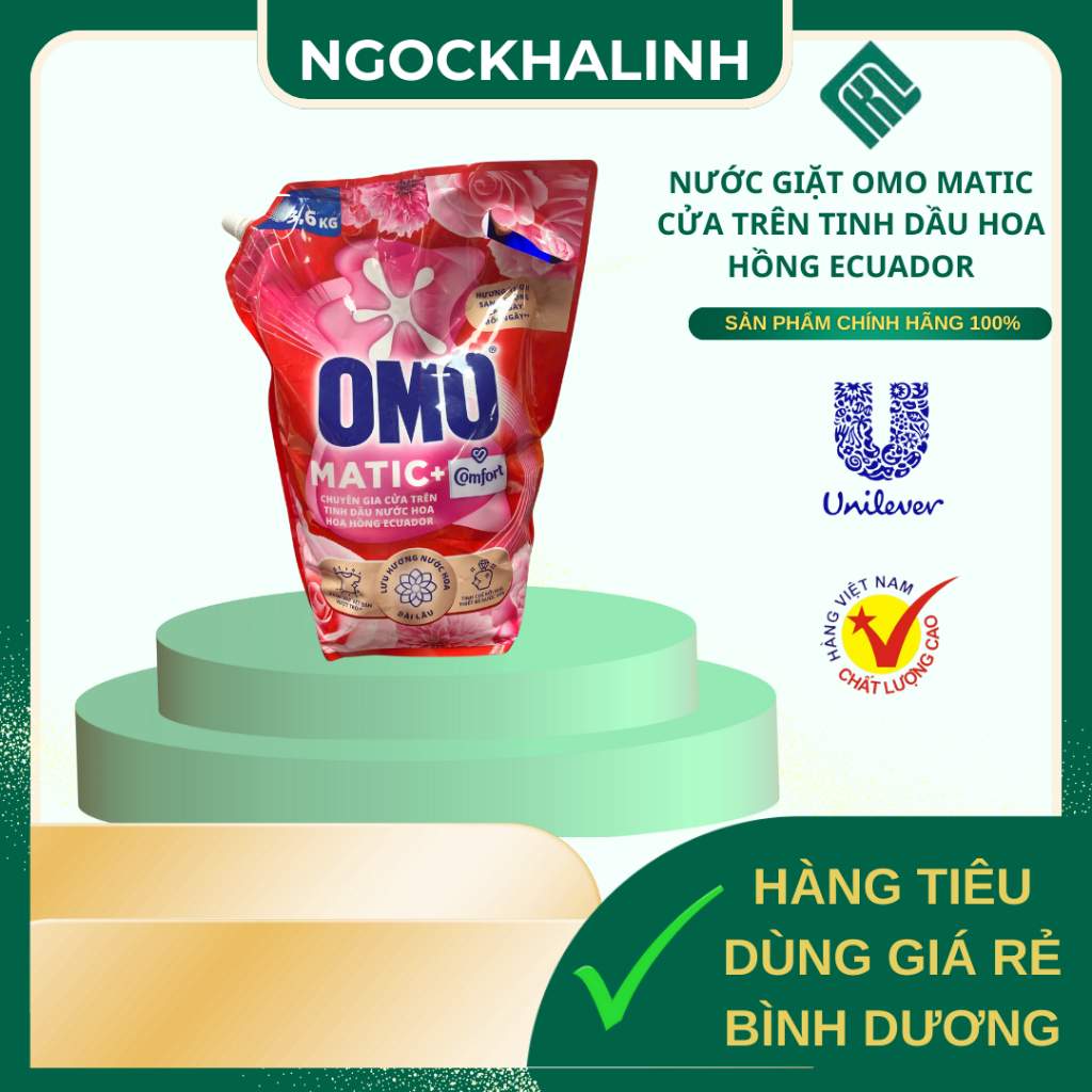 Nước giặt OMO Cửa trên Tinh Dầu Hoa Hồng Ecuador túi 3.6kg