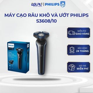 Máy cạo râu khô và ướt Philips S3608, an toàn cho da, bảo hành 2 năm | Hàng chính hãng