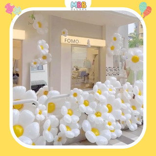 Bóng Bay Hoa Cúc Mặt Cười 3D Size Lớn – Trang Trí Sinh Nhật, Quốc Tế Thiếu Nhi 1/6 – Tặng Ống Thổi