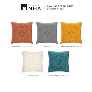 Gối tựa trang trí INCA họa tiết thổ cẩm dân tộc đa màu sắc, Gối vuông sofa 40x40cm