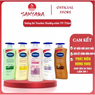  Sữa Dưỡng Thể Vaseline Healthy White UV Lightening Body Lotion 725ml giúp dưỡng trắng dưỡng ẩm cho mọi loại da 