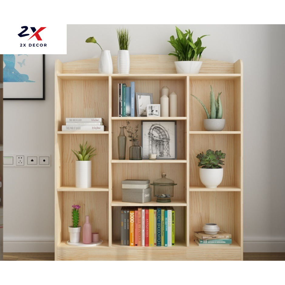 Tủ sách đa năng nhiều ngăn dáng cao, tủ decor phòng khách 2X Decor - 2X224