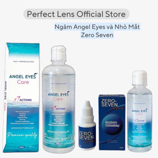 Nước ngâm rửa lens, kính áp tròng Perfect Lens The View và nhỏ mắt Zero Seven Angel Eyes