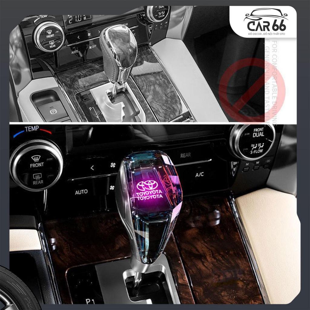 Tay nắm cần số Pha lê, Có đèn led 7 màu cảm biến, Chất liệu pha lê nhân tạo