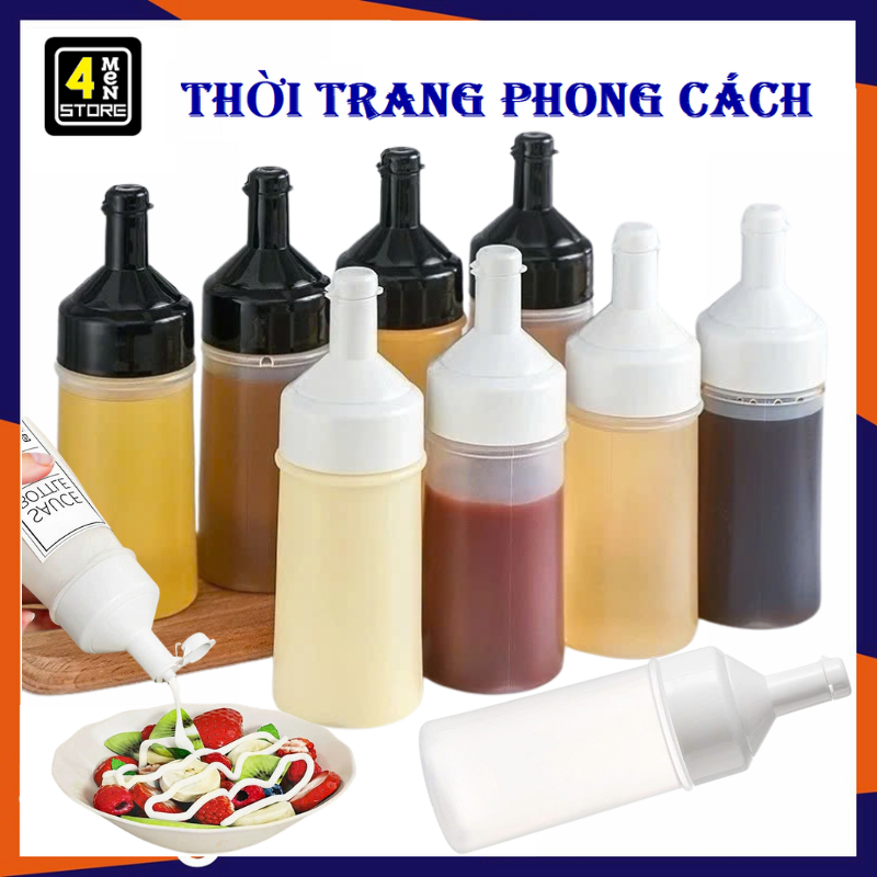 Bình Nhựa Đựng Sốt, Mứt Nắp Bật 250ml, 350ml - Chai Đựng Tương, Sirup Nước Sốt Dùng Pha Chế Tiện Lợi