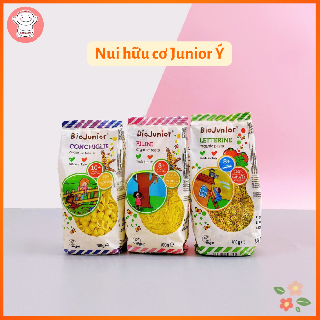 Nui hữu cơ Junior Ý 200gr cho bé 8 tháng (date 2027)
