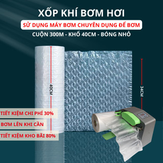   Cuộn 300m - khổ xé 40x30 - HẠT NHỎ  Cuộn xốp khí túi khí đệm khí chèn hàng bóng khí chống sốc 