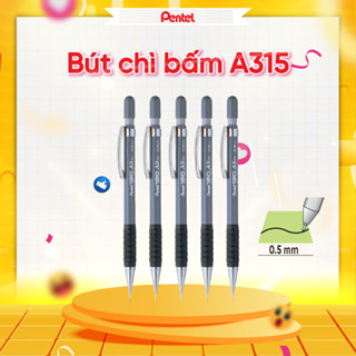 Bút Chì Kim Kỹ Thuật Pentel A315 0.5mm Kèm Gôm - Chì Kỹ Thuật 4 Cỡ Ngòi